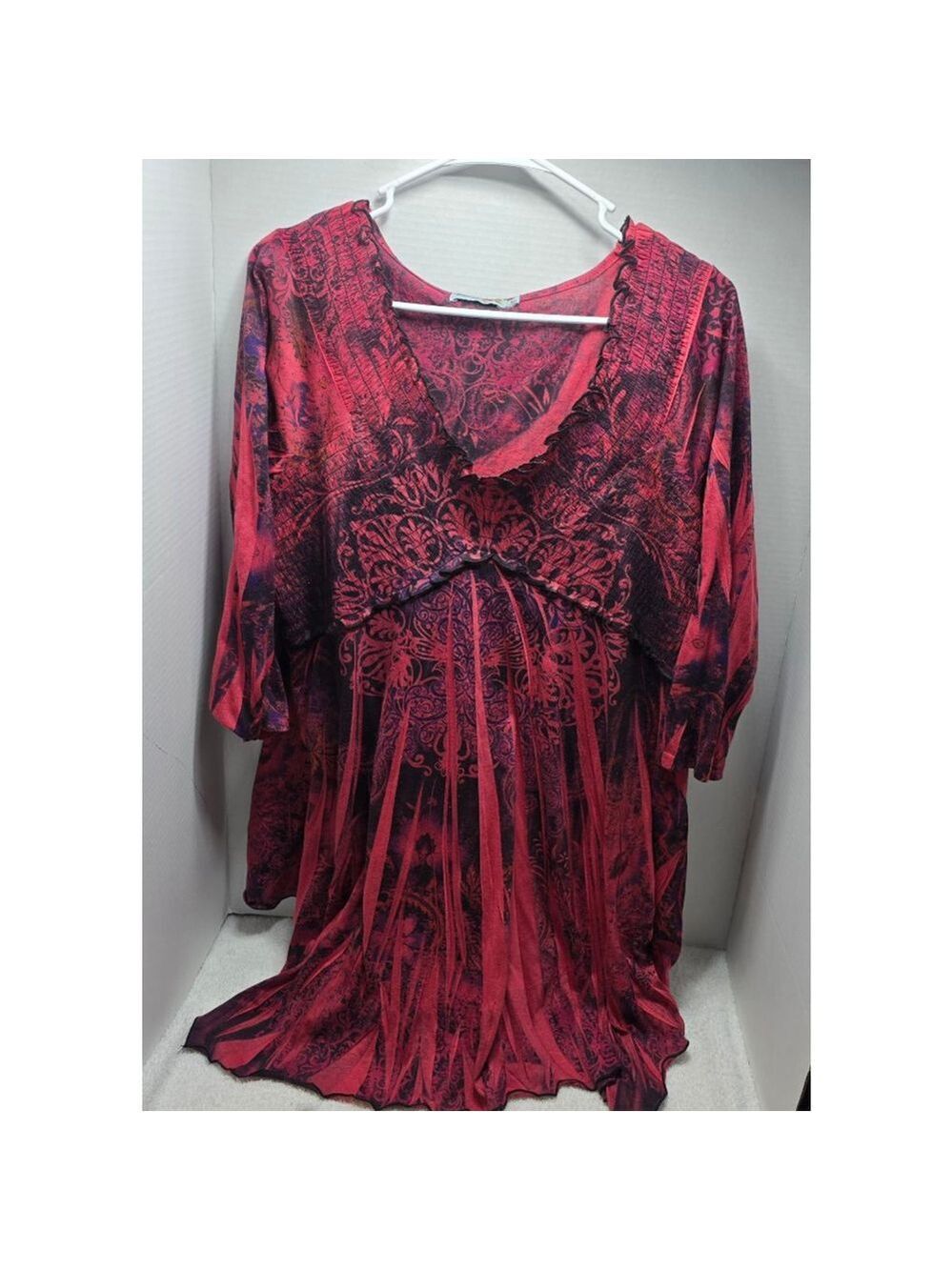 Women's Unity World Wear Red Black Tunic XL witchy gothic